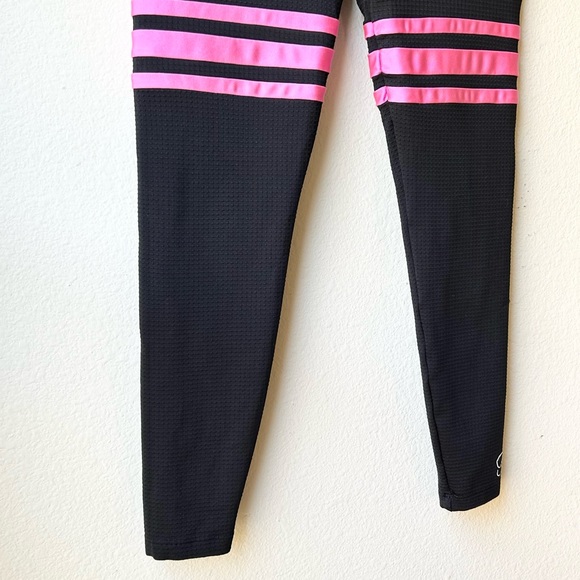 Bombshell Sportswear Thigh High Sock leggings Hot Pink Neon Black Sz S - Picture 7 of 16
